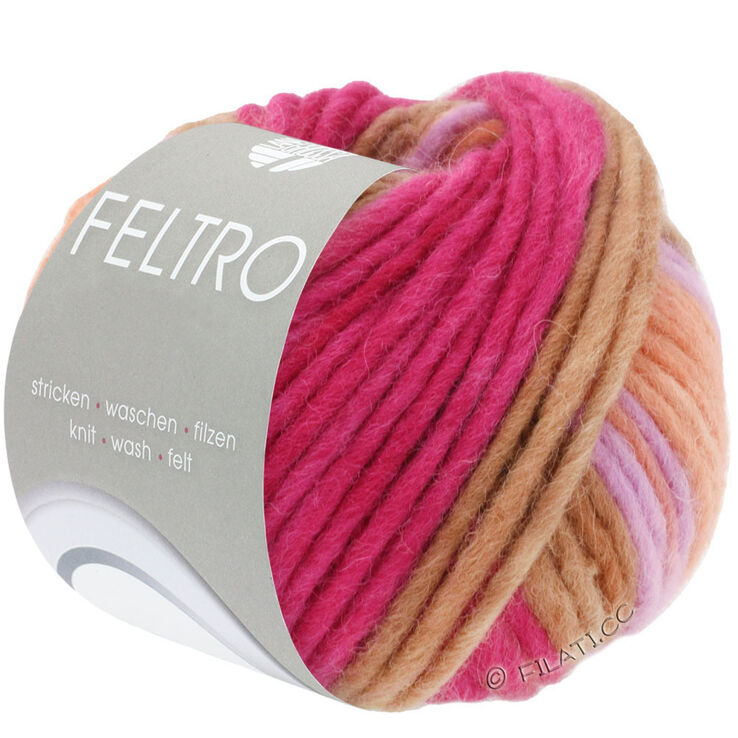 Lana Grossa FELTRO Line | 431-pêche/saumon/lilas/mauve/rose vif