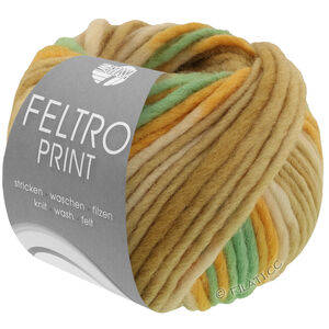 Lana Grossa FELTRO Print | 1312-beige vert/émeraude/jaune doré