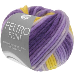 Lana Grossa FELTRO Print | 1316-pourpre/violet foncé/moutarde