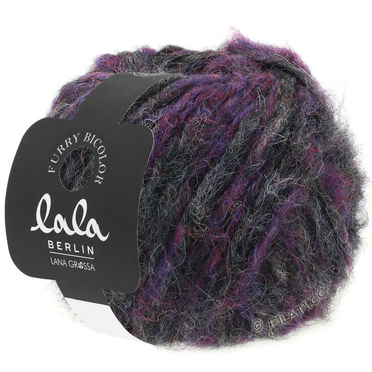 Lana Grossa FURRY Bicolor (lala BERLIN) | 101-mûre/aubergine/anthracite