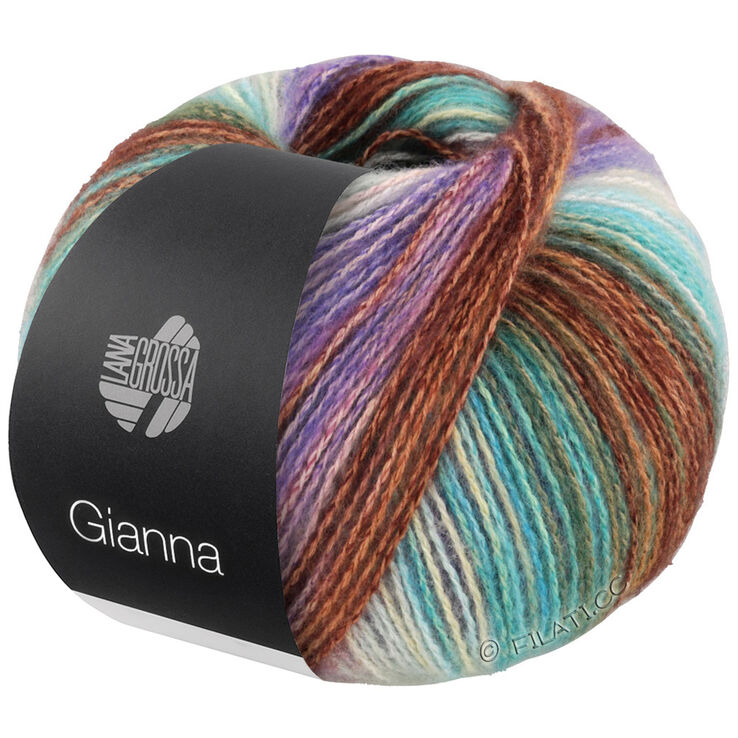 Lana Grossa GIANNA | 01-turquoise/brun/violet/rose/menthe/écru