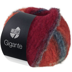 Lana Grossa GIGANTE | 18-pétrole foncé/gris foncé/gris souris/rouge oriental/rouge tomate