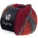 Lana Grossa GIGANTE | 18-pétrole foncé/gris foncé/gris souris/rouge oriental/rouge tomate