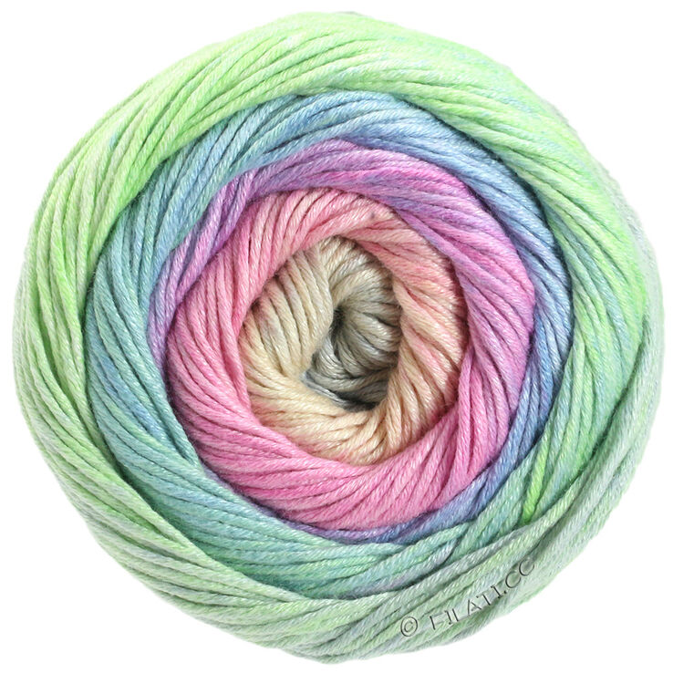 Lana Grossa GOMITOLO ALOHA | 301-rose/pêche/vert clair/bleu clair/gris clair/lilas