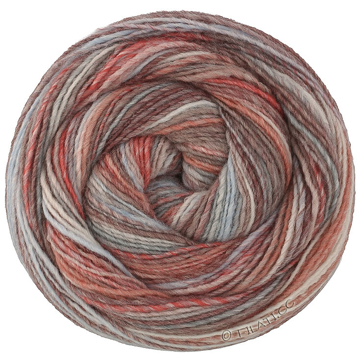 Lana Grossa GOMITOLO DISEGNO | 521-brun gris/gris bleu/bois de rose/crème/bleu clair/rouge foncé/taupe