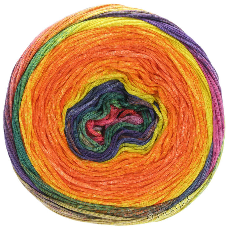 Lana Grossa GOMITOLO FELICE | 711-orange/beau vert Tilleul/aubergine/fuchsia/pétrole/jaune/pourpre