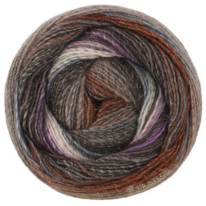 Lana Grossa GOMITOLO GALA | 4041-pourpre/marron/violet/gris foncé/brun gris/gris clair/écru