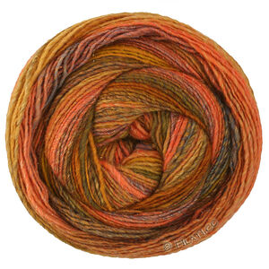 Lana Grossa GOMITOLO GALA | 4046-orange/nougat/ocre/olive clair/olive foncé/brun vert/rouge gris