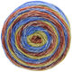 Lana Grossa GOMITOLO MEILENWEIT | 4019-bleu/jaune moutarde/orange/rouge brun