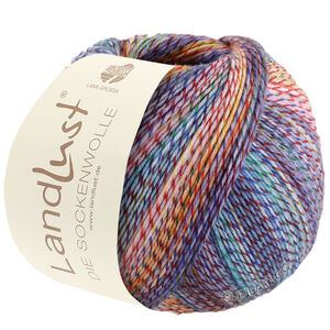 Lana Grossa LANDLUST DIE SOCKENWOLLE PRINT | 213-pourpre/jaune/rose/turquoise/vert/rouge/bleu foncé chiné