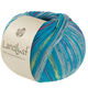 Lana Grossa LANDLUST DIE SOCKENWOLLE | 612-bleu turquoise/gris clair/bleu/bleu clair/vert tendre/rose de lys rayé