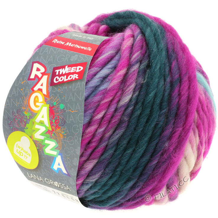 Lana Grossa LEI Tweed Color (Ragazza) | 401-bleu clair/gris clair/jean/cyclamen chiné