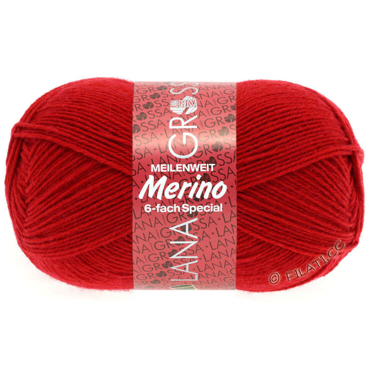 Lana Grossa MEILENWEIT 6-FACH 150g Merino | 01-rouge