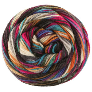 Lana Grossa MEILENWEIT 6-FACH 150g Cascata | 9743-gris foncé/gris argent/kaki/galet/noir/rouge/bourgogne/rose vif