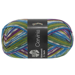 Lana Grossa MEILENWEIT 6-FACH 150g Cervinia | 9759-olive/violet/gris clair/gris moyen/bleu/vert foncé