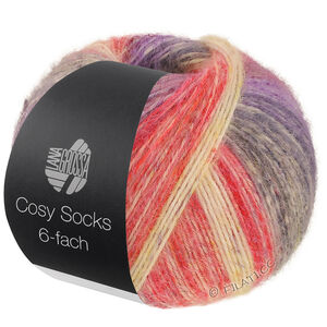 Lana Grossa MEILENWEIT 6-FACH 150g Cosy Socks Dream | 2151-rouge clair/jaune moutarde/brun rouge/pourpre/violet bleu/gris clair/gris foncé/pistache/terre cuite