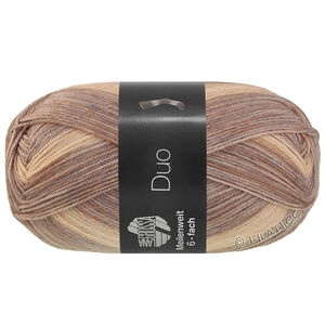 Lana Grossa MEILENWEIT 6-FACH 150g Duo | 9726-gris pourpre/beige clair