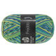 Lana Grossa MEILENWEIT 6-FACH 150g Freddo | 9736-vert pâle/gris foncé/gris clair/pétrole/bleu foncé/vert blanc