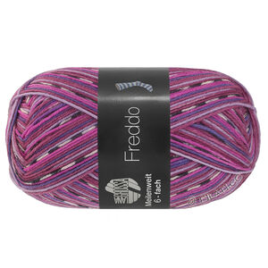 Lana Grossa MEILENWEIT 6-FACH 150g Freddo | 9737-fuchsia/bleu comme violettes/bleu violet/rose vif/gris foncé/rose