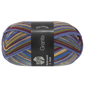 Lana Grossa MEILENWEIT 6-FACH 150g Granita | 9732-bleu/olive foncé/brun chocolat/bleu jean//gris foncé