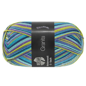 Lana Grossa MEILENWEIT 6-FACH 150g Granita | 9733-turquoise/jean/limette/violet/menthe/pétrole foncé