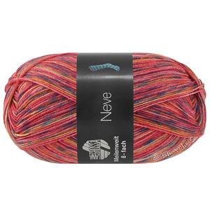 Lana Grossa MEILENWEIT 8-FACH 150g Neve | 9995-rose vif/fuchsia/jaune safran/jean/bleu/orange/blanc/rouille