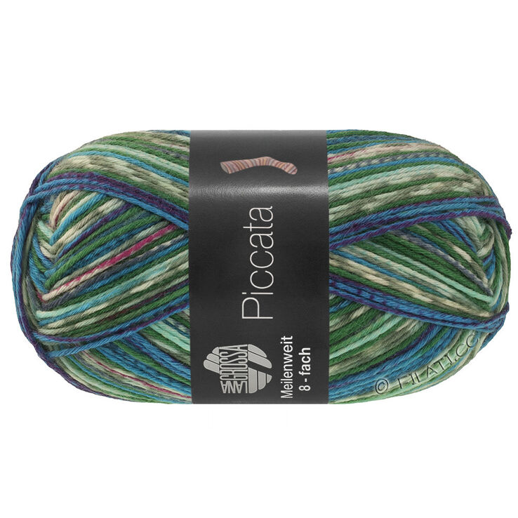 Lana Grossa MEILENWEIT 8-FACH 150g Piccata | 9996-vert tendre/jade/bleu ciel/blanc/vert foncé/royal/bleu/pourpre de violet/bleu gris