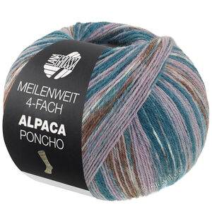 Lana Grossa MEILENWEIT 100g Alpaca Poncho | 2722-pétrole foncé/pétrole/bleu clair/beige gris/taupe/violet gris