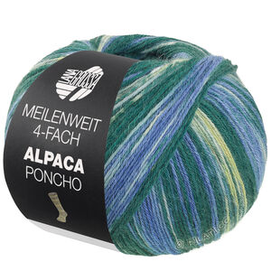 Lana Grossa MEILENWEIT 100g Alpaca Poncho | 2725-forêt verte/royal/blanc/bleu clair/bleu gris/limette