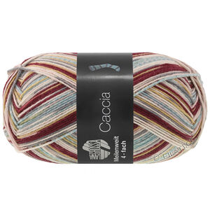 Lana Grossa MEILENWEIT 100g Caccia | 5305-rouge foncé/chameau/gris clair/gris foncé/rose/crème/gris vert