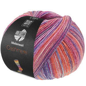 Lana Grossa MEILENWEIT 100g Cashmere Inverno | 122-fuchsia/lilas/orange/bleu clair/bleu/prune/bruyère/saumon