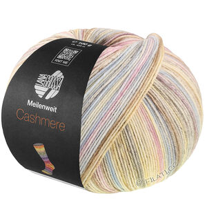 Lana Grossa MEILENWEIT 100g Cashmere Inverno | 126-bleu clair/lilas/écru/gris clair/vanille/gris/taupe