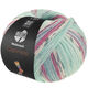 Lana Grossa MEILENWEIT 100g Cashmere Pista | 142-menthe/turquoise/blanc/gris/bleu clair/fuchsia rayé