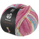 Lana Grossa MEILENWEIT 100g Cashmere Pista | 146-Fuchsia clair/fuchsia foncé/blanc/ocre/turquoise/bleu clair rayé