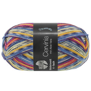 Lana Grossa MEILENWEIT 100g Cervinia | 1701-bleu d'encre/bleu ciel/écru/aubergine/Rouge baie/bourgogne/jaune/jean/limette