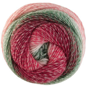Lana Grossa GOMITOLO (Christmas Edition Lurex) | 118-gris vert/vert blanc/écru/rouge/rouge foncé/mûre/Blanc rouge rayé