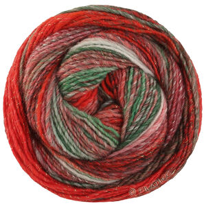 Lana Grossa GOMITOLO (Christmas Edition Lurex) | 120-rouge gris/Blanc rouge/écru/vert foncé/gris vert/vert rouge/rouge foncé/jade/rouge rayé