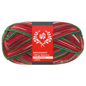Lana Grossa MEILENWEIT 100g Merino Christmas Lurex | 6809-vert clair/brun foncé/orange/blanc/rouge foncé/vert foncé