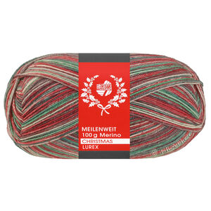 Lana Grossa MEILENWEIT 100g Merino Christmas Lurex | 6810-blanc/vert foncé/brun foncé/orange/vert clair
