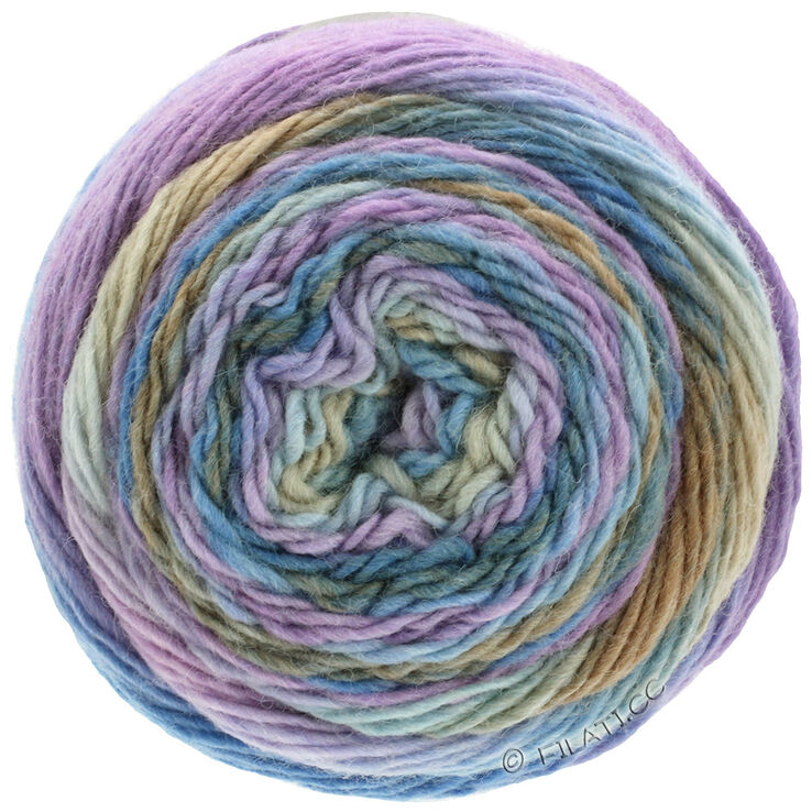 Lana Grossa MEILENWEIT 100g Color Mix Multi | 8002-brun gris/grège/centaurée/lilas/bleu pastel