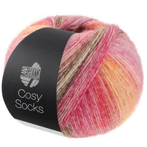 Lana Grossa MEILENWEIT 100g Cosy Socks Dream | 257-violet rouge/prune/lilas/terre cuite/gris foncé/gris moyen/rose vif/jaune safran