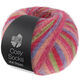Lana Grossa MEILENWEIT 100g Cosy Socks Multi Stripes | 152-rouge tulipe/bleu comme violettes/rose saumon/rose vif/gris clair