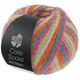 Lana Grossa MEILENWEIT 100g Cosy Socks Multi Stripes | 154-gris foncé/bleu gris/fuchsia/vert clair/crème/orange