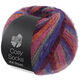 Lana Grossa MEILENWEIT 100g Cosy Socks Multi Stripes | 156-violet bleu/rouge vin/potiron/rose vif/gris vert
