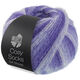 Lana Grossa MEILENWEIT 100g Cosy Socks Soft Stripes | 101-violet bleu/bleu comme violettes/Violet pâle/blanc