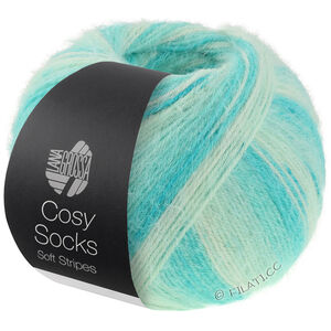 Lana Grossa MEILENWEIT 100g Cosy Socks Soft Stripes | 102-jade/vert clair/vert blanc/écru