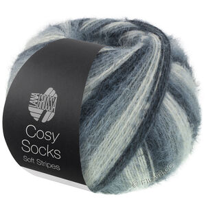 Lana Grossa MEILENWEIT 100g Cosy Socks Soft Stripes | 104-anthracite/gris foncé/gris souris/gris clair