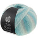 Lana Grossa MEILENWEIT 100g Cosy Socks Soft Stripes | 110-gris clair/menthe/turquoise menthe/turquoise/pétrole clair