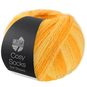 Lana Grossa MEILENWEIT 100g Cosy Socks Soft Stripes | 111-jaune/jaune vitellus/jaune safran