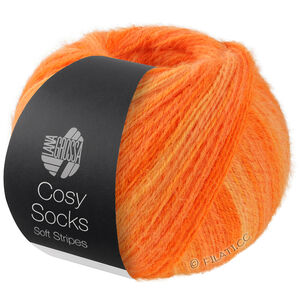 Lana Grossa MEILENWEIT 100g Cosy Socks Soft Stripes | 112-orange pâle/mandarine/orange